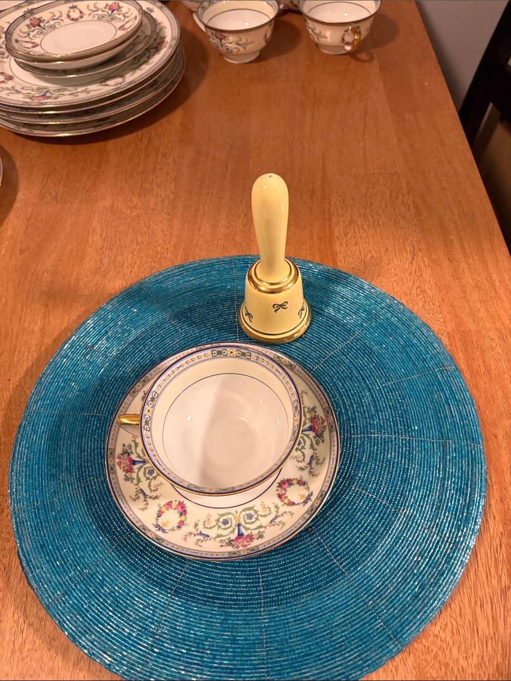 Yellow Decorative Table Bell - Elegant Ceramic Accent